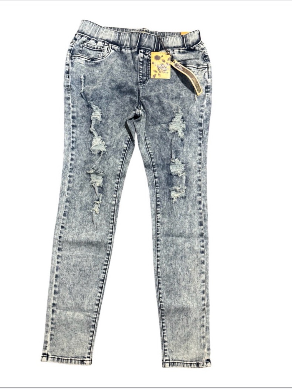 Women’s Distressed Acid-Wash Skinny Jeans size M
